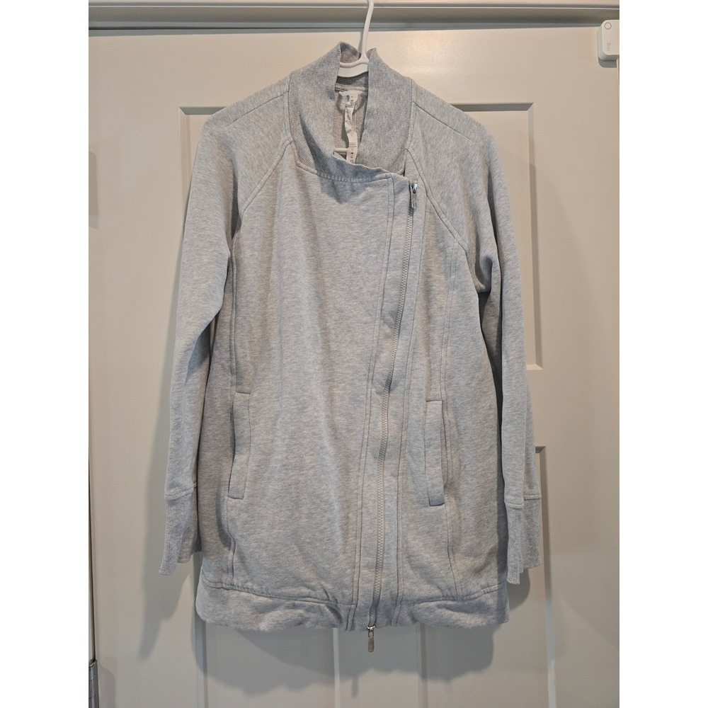 Lululemon Scuba Asymmetrical Full Zip Jacket Heathered Grey Women Size 6